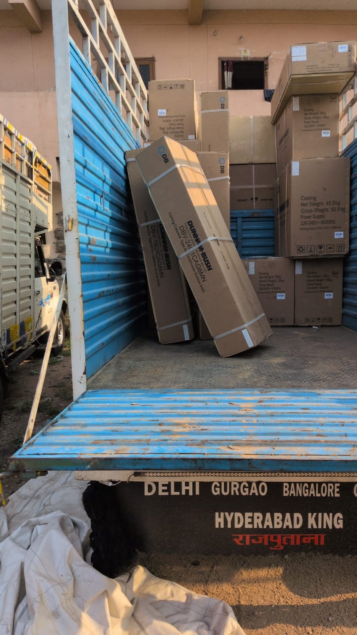 Cartons stacked for household move
