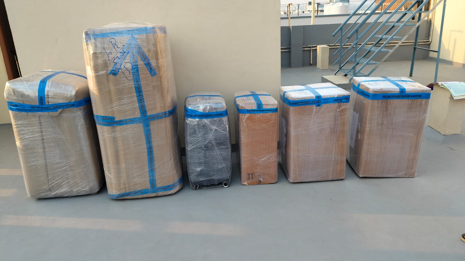 Packed cartons ready for move
